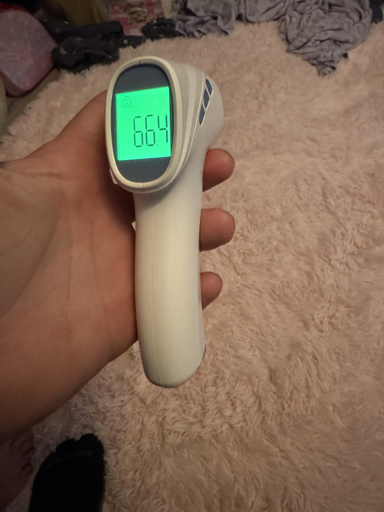 Forehead Thermometer for Adults and Kids, Non Contact, Fast Accurate Result | 3-Color Fever Alarm, 35 Memory Recalls, 1s Result, 2-in-1 Mode, Silent Mode, Large & Clear Backlit Display, FSA Eligible customer photo 1