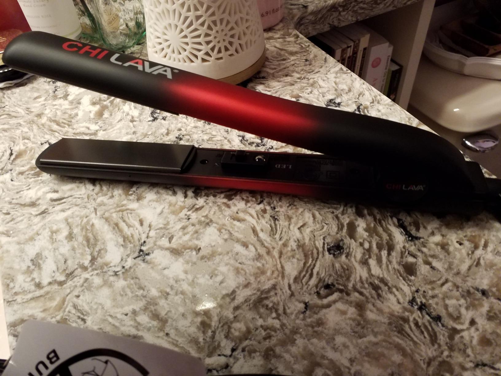 CHI Lava 2.0 Hairstyling Iron 1″ Flat Iron Hair Straightener, Volcanic Lava & Ceramic Plates for Smooth, Frizz‑Free Styling, Adjustable Digital Temp, 11 ft Cord, Professional Hair Tool customer photo 2
