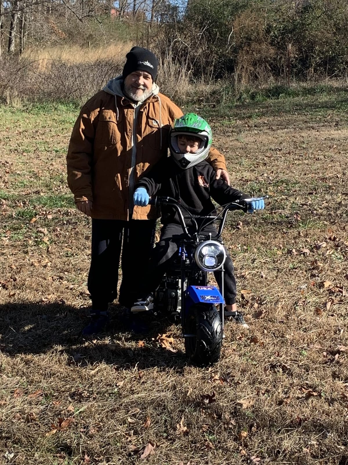 XtremepowerUS Mini Bike 99cc Gas Powered 4-Stroke Engine, 3.5HP Off-Road Trail Motorcycle Build-in Headlight, Mini Dirt Bike with Headlight, Pull Start for Outdoor Riding customer photo 2