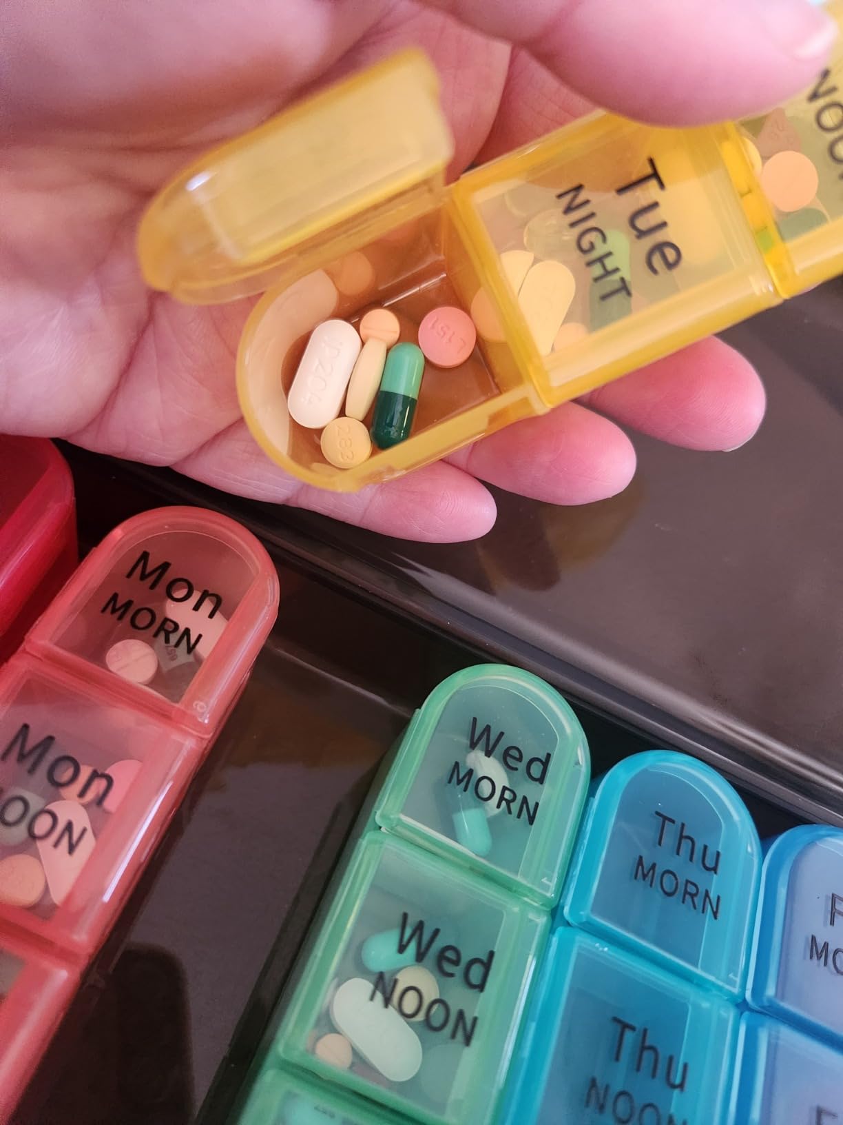 Odaro Weekly Pill Organizer 4 Times A Day, Daily Pill Box 7 Day, Black customer photo 1