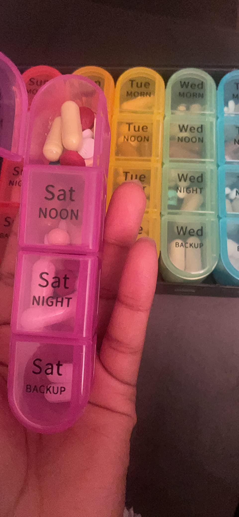 Odaro Weekly Pill Organizer 4 Times A Day, Daily Pill Box 7 Day, Black customer photo 2