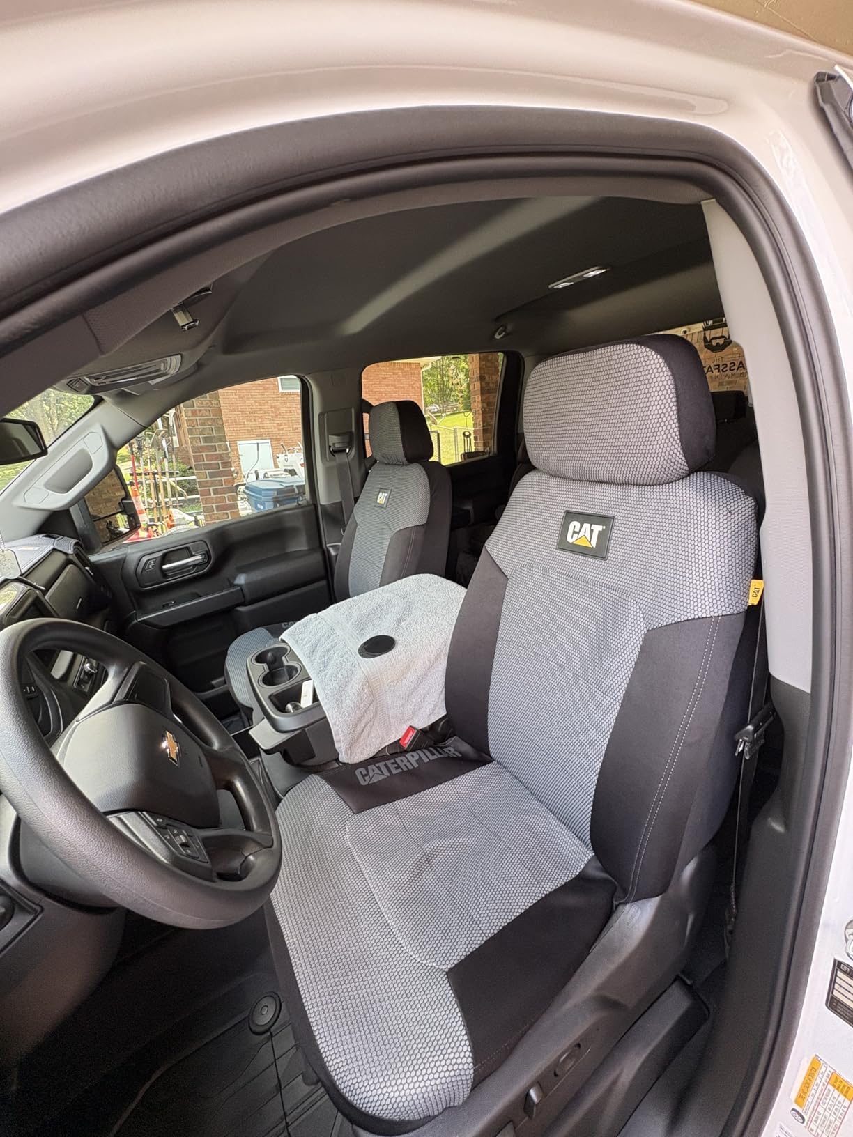 Cat MeshFlex Automotive Seat Covers for Cars Trucks and SUVs - Gray Car Seat Covers for Front Seats, Truck Seat Protectors with Comfortable Mesh Back, Set of 2 | Airbag Compatible Interior Protection for Trucks, Suv, and Cars - (2) Front Seat Protectors Automotive and Truck Accessories customer photo 2