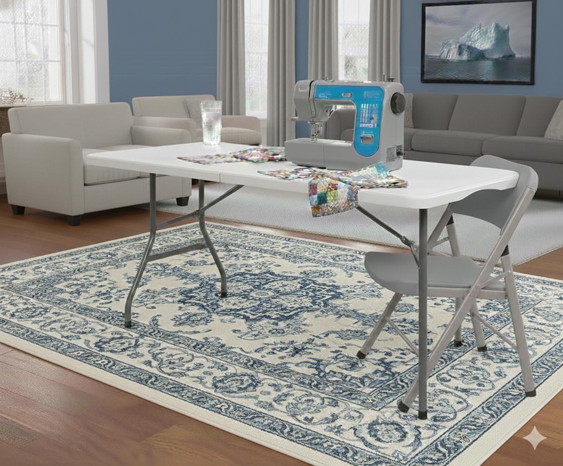 Lakhow 6FT Folding Table, Fold in Half Heavy Duty Rectangular Plastic Utility Table with Steel Legs & Carry Handle, White | HDPE Top for Indoor Outdoor Parties,Camping,Picnic,Wedding,Dining,Banquet customer photo 1