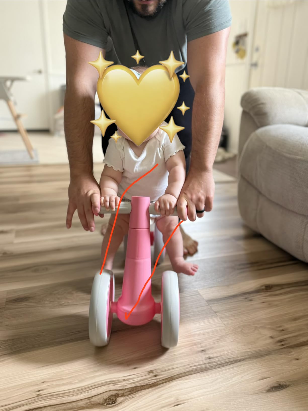 SEREED Baby Balance Bike for 1 Year Old Boy Girl, First Birthday Gift Toy | 12-24 Months Toddler Bike, First Learning Ride on Toys, 4 Silent Wheels Indoor Outdoor Baby Walker, Green customer photo 1