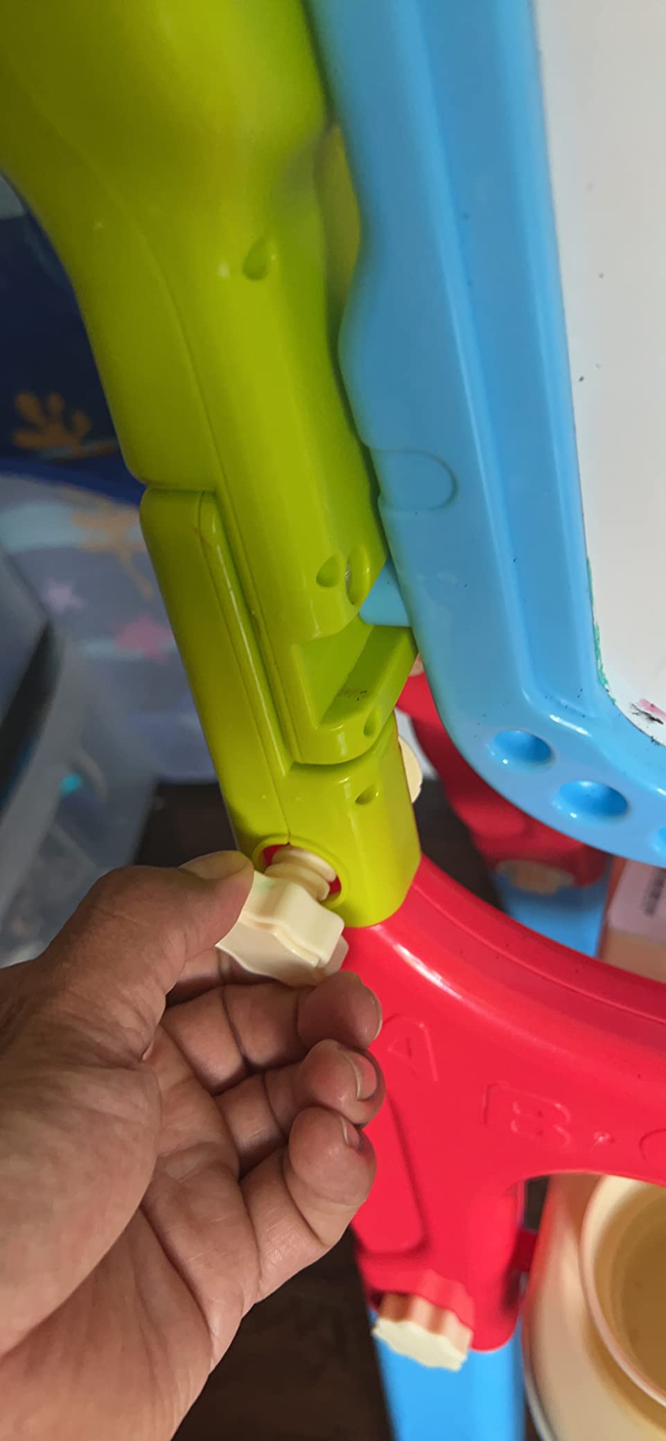 Mojitodon Easel for Kids,Rotatable Double Sided Adjustable Standing Art Easel with Painting Accessories for Toddlers Boys and Girls-Blue customer photo 1
