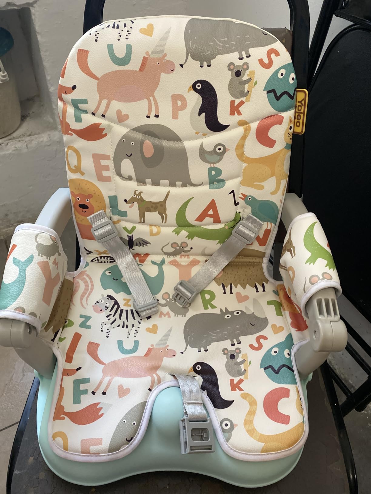 YOLEO Baby High Chair Booster Seat for Dining Table, Foldable High Chairs with Adjustable Heights, Travel Booster Seat with Removable Tray customer photo 1