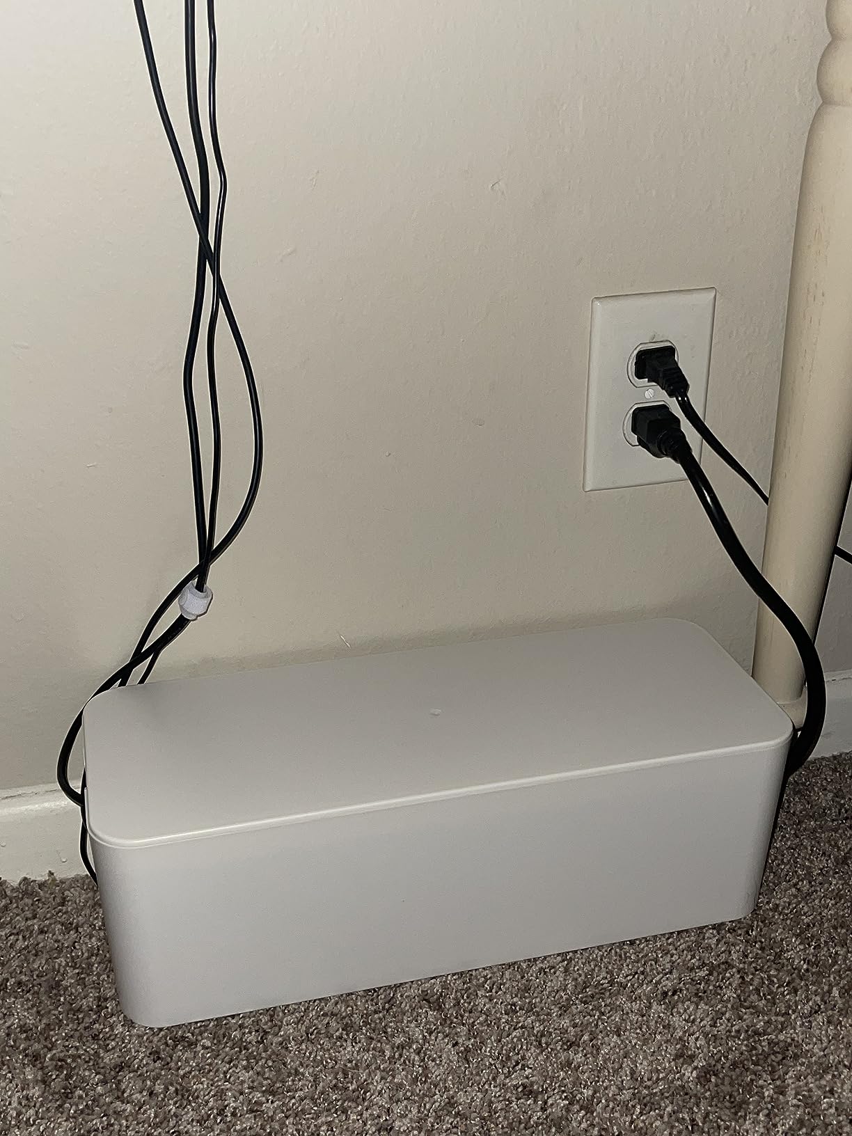 Cable Management Box, Large Cord Organizer Box to Hide Power Strip | Under Desk Cable Organizer, TV Computer Wires Cord Organizer, Cable Management Set, for Home/Office customer photo 1
