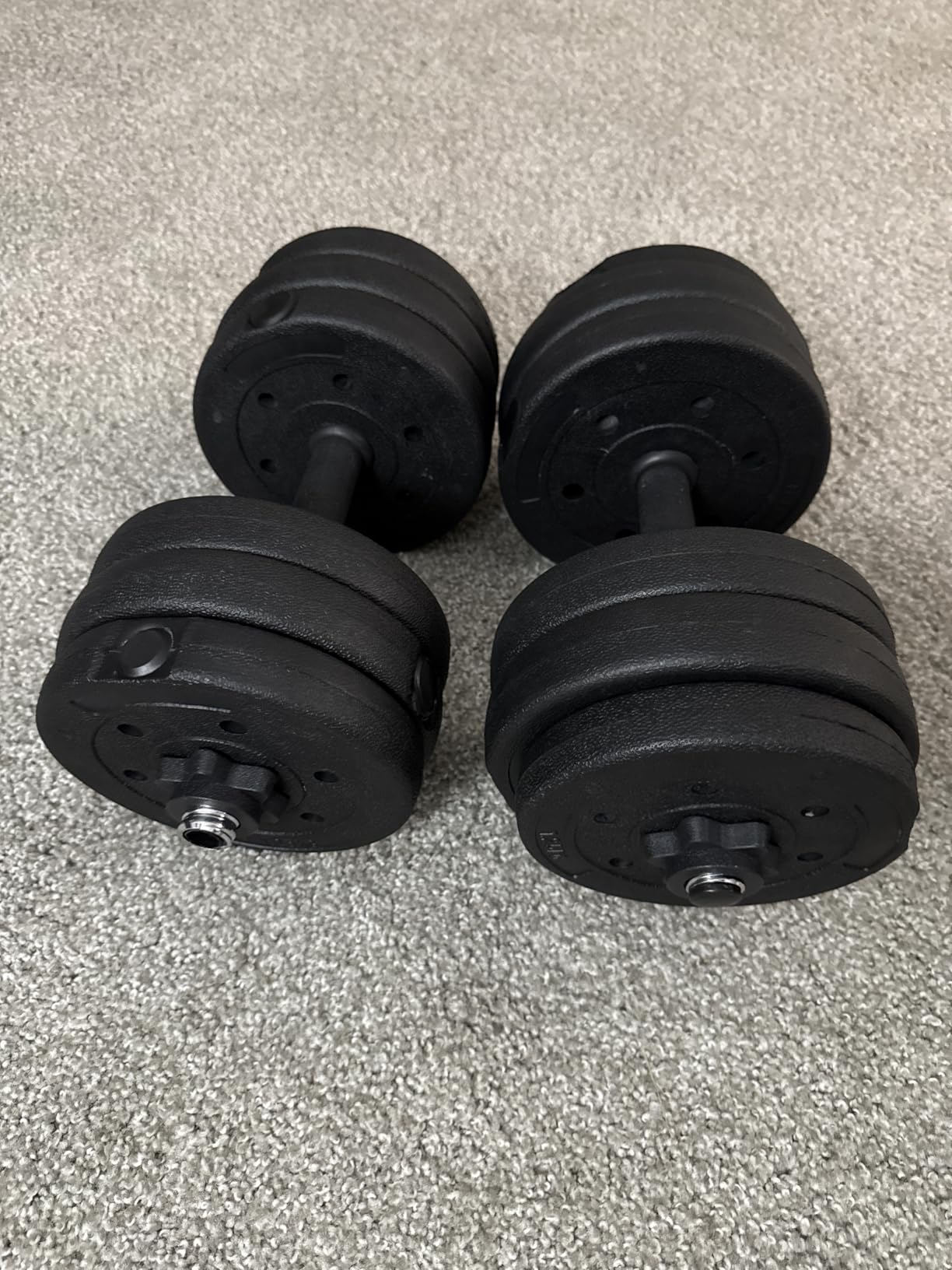 Yaheetech Adjustable Dumbbell Set Free Weights with Spinlock Collars, Black customer photo 2