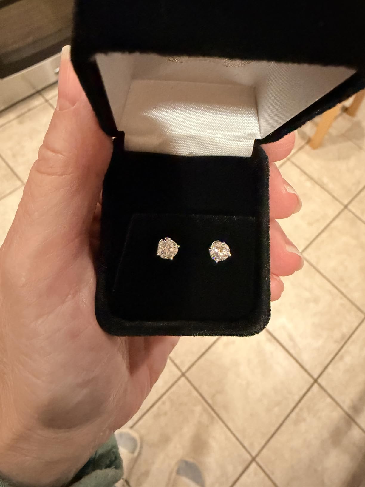 1 to 16 Carat 14K White Gold IGI Certified LAB GROWN Diamond Stud Earrings customer photo 1
