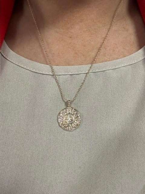 PAVOI 14K Gold Plated Engraved Coin Pendant Necklaces for Women customer photo 2