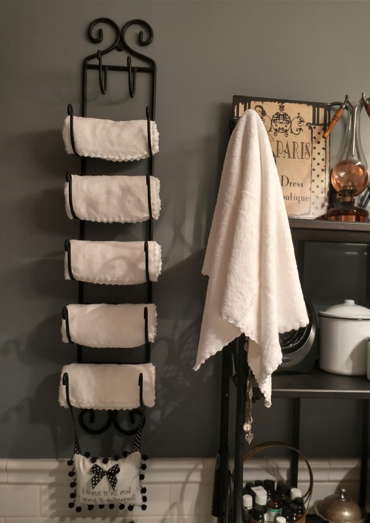 MOONQUEEN 6 Pack Premium Hand Towels - Quick Drying - Microfiber Coral Velvet Highly Absorbent Towels - Multipurpose Use as Hotel, Bathroom, Shower, Spa, Hand Towel 16 x 28 inches (Gray) customer photo 1