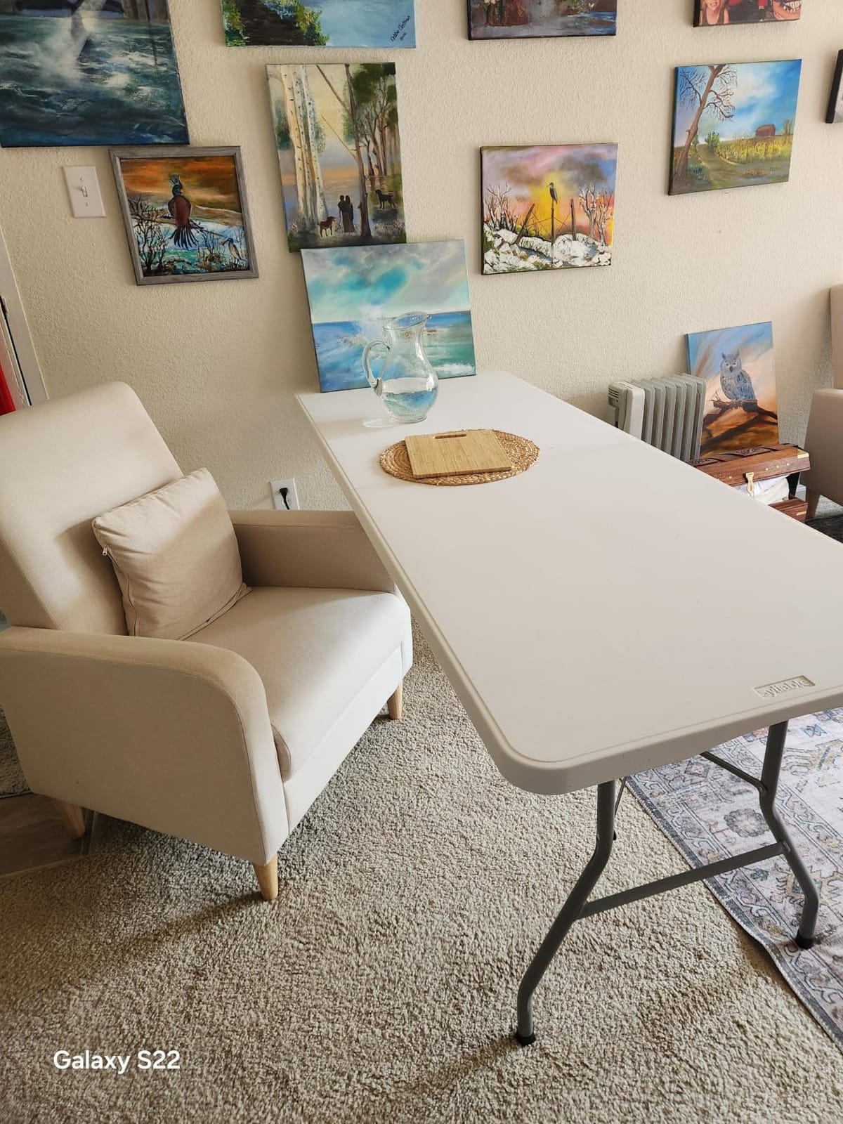 Folding Table 6ft, Heavy Duty Plastic Fold-in-Half Utility Table, White customer photo 2