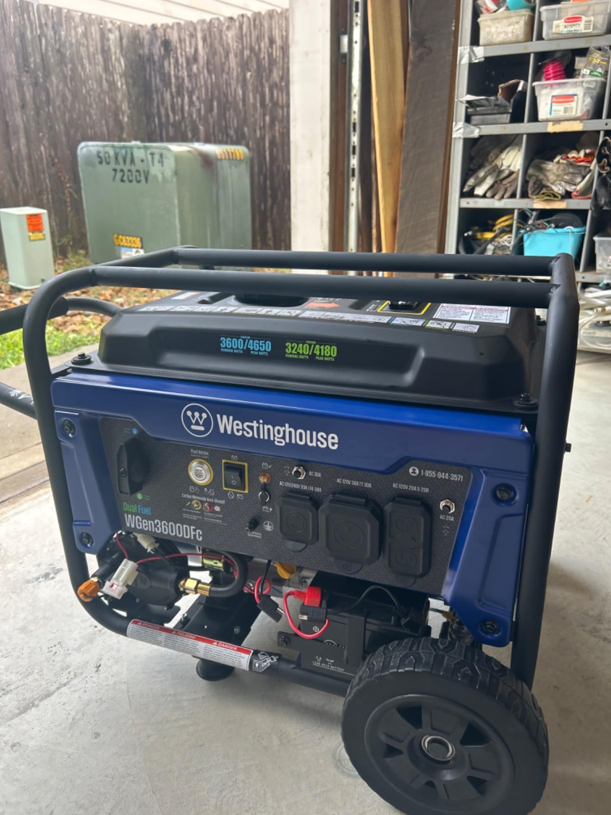 Westinghouse 4650 Peak Watt Dual Fuel Portable Generator, Remote Electric Start with Auto Choke, RV Ready 30A Outlet, Gas & Propane Powered, CO Sensor customer photo 1