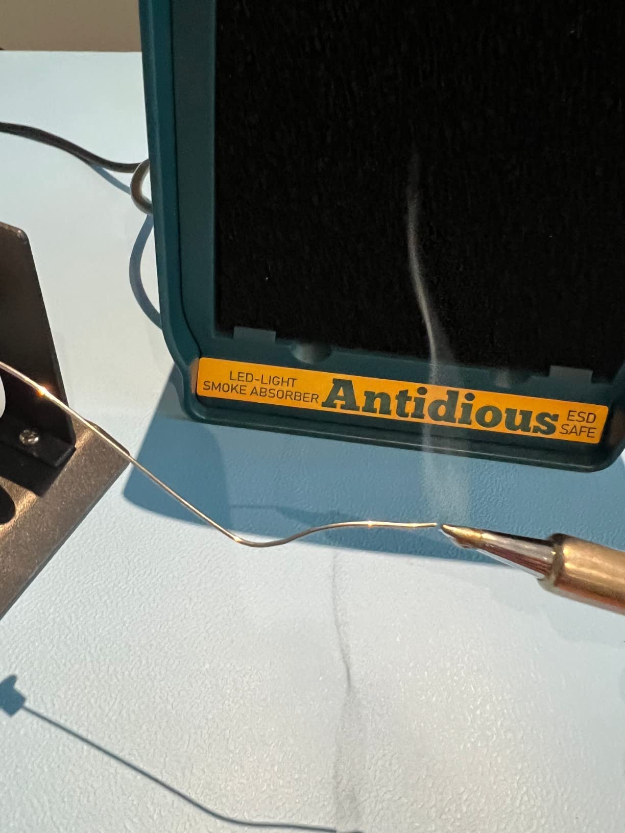 Antidious Fume Extractor Anti-ESD Solder Smoke Absorber Portable Filter for Soldering DIY Fan Extraction Equipment with Spare Activated Carbon for Brazing Welding Soldering, Fume Prevention Remover customer photo 2