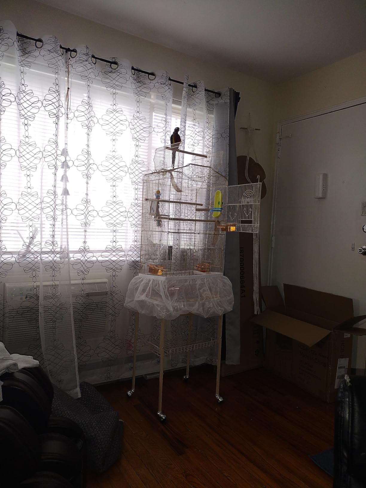 BestPet 64 inch Wrought Iron Bird Cage for Parakeets Medium Small Parrots Parakeet Cage with Detachable Rolling Stand & Play Open Top for Cockatiels Lovebird Finches Canaries (Black) customer photo 2
