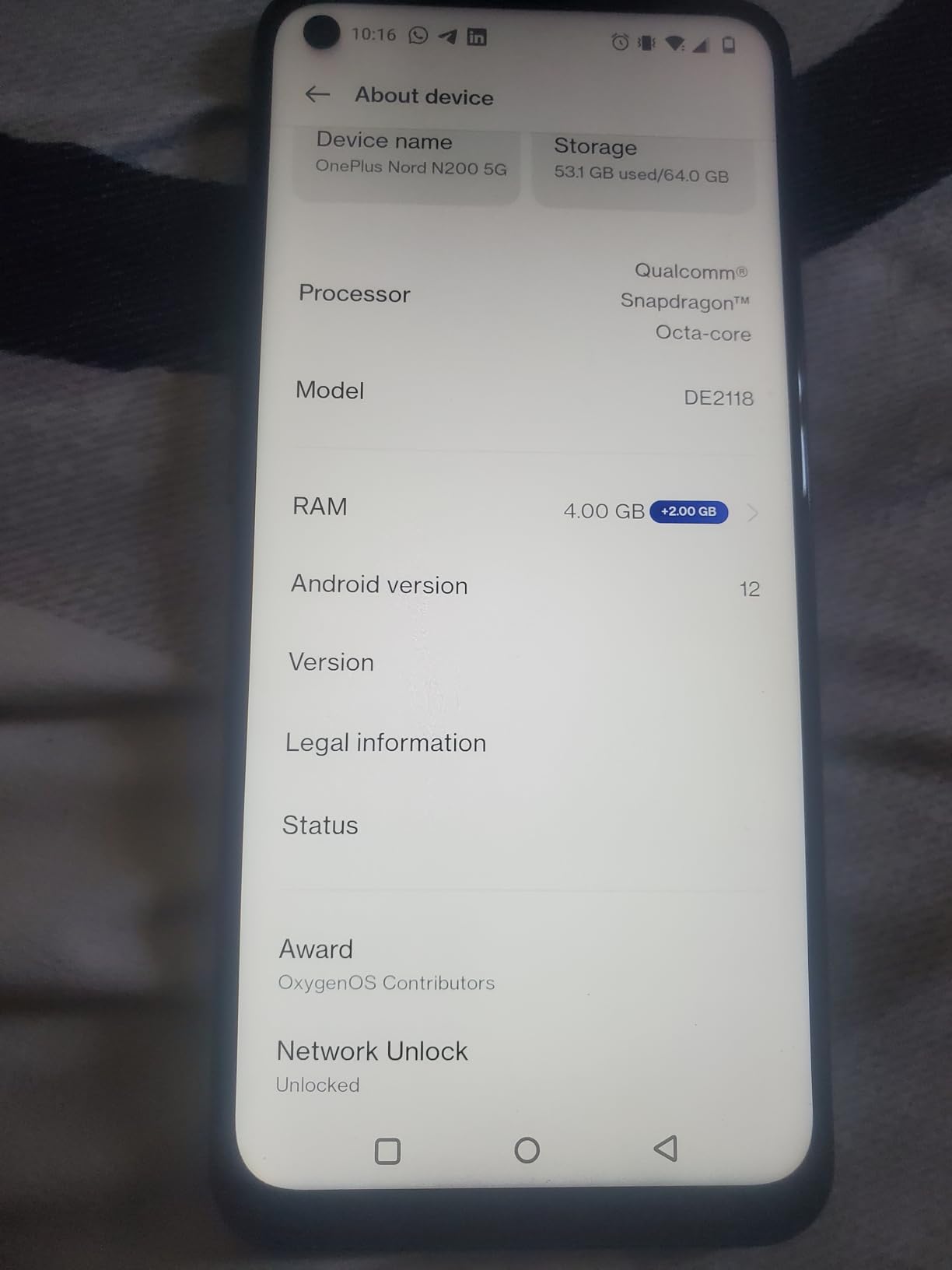 OnePlus Nord N200 5G, 64GB, - Unlocked (Renewed) customer photo 2