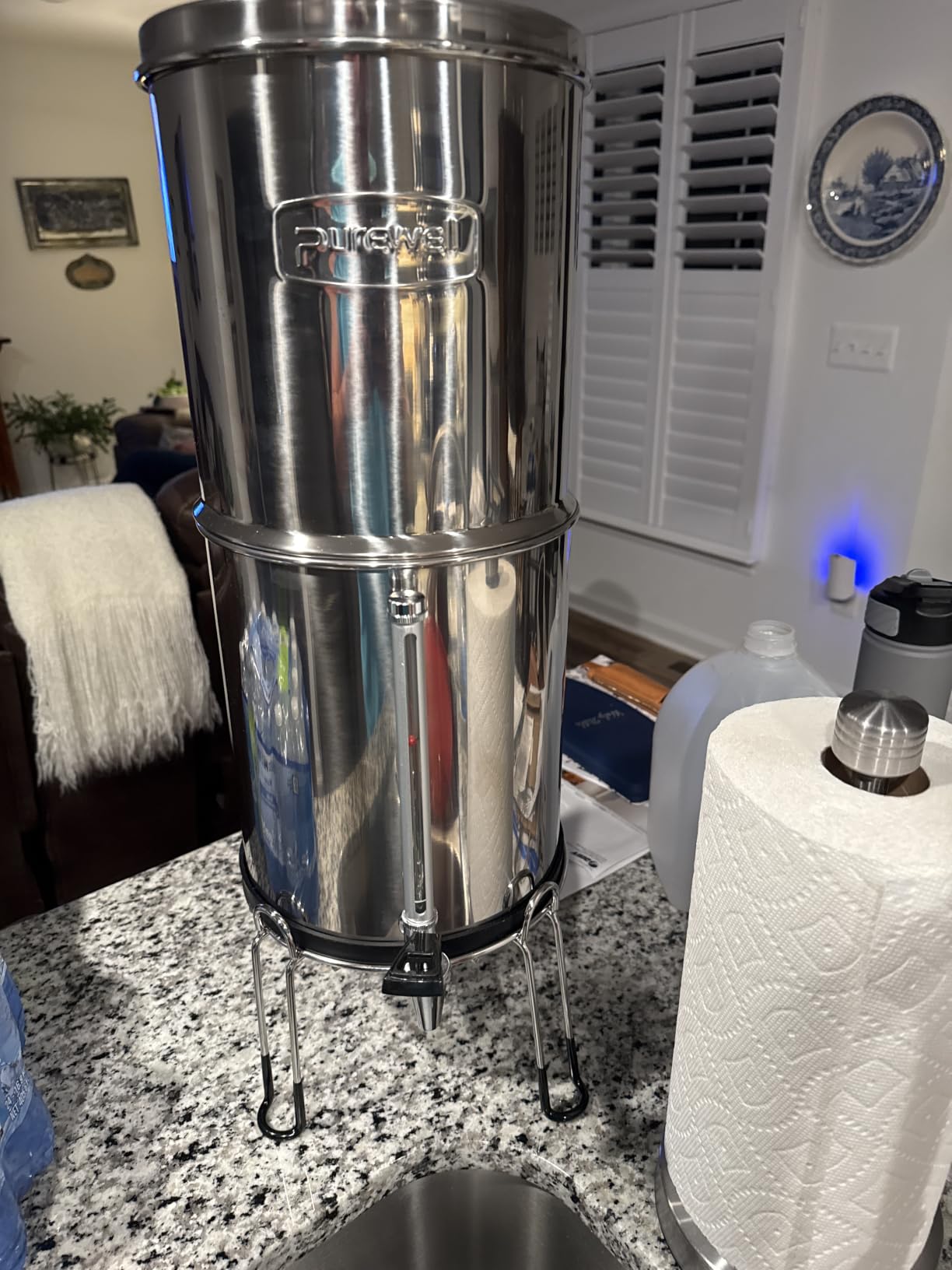 Purewell 8-Stage 0.01μm Ultra-Filtration Water Filter System, 304 Stainless Steel Countertop System with 4 Filters, Metal Water Level Spigot and Stand, Reduce Fluoride and Chlorine, 2.25G, PW-OB-CF customer photo 2