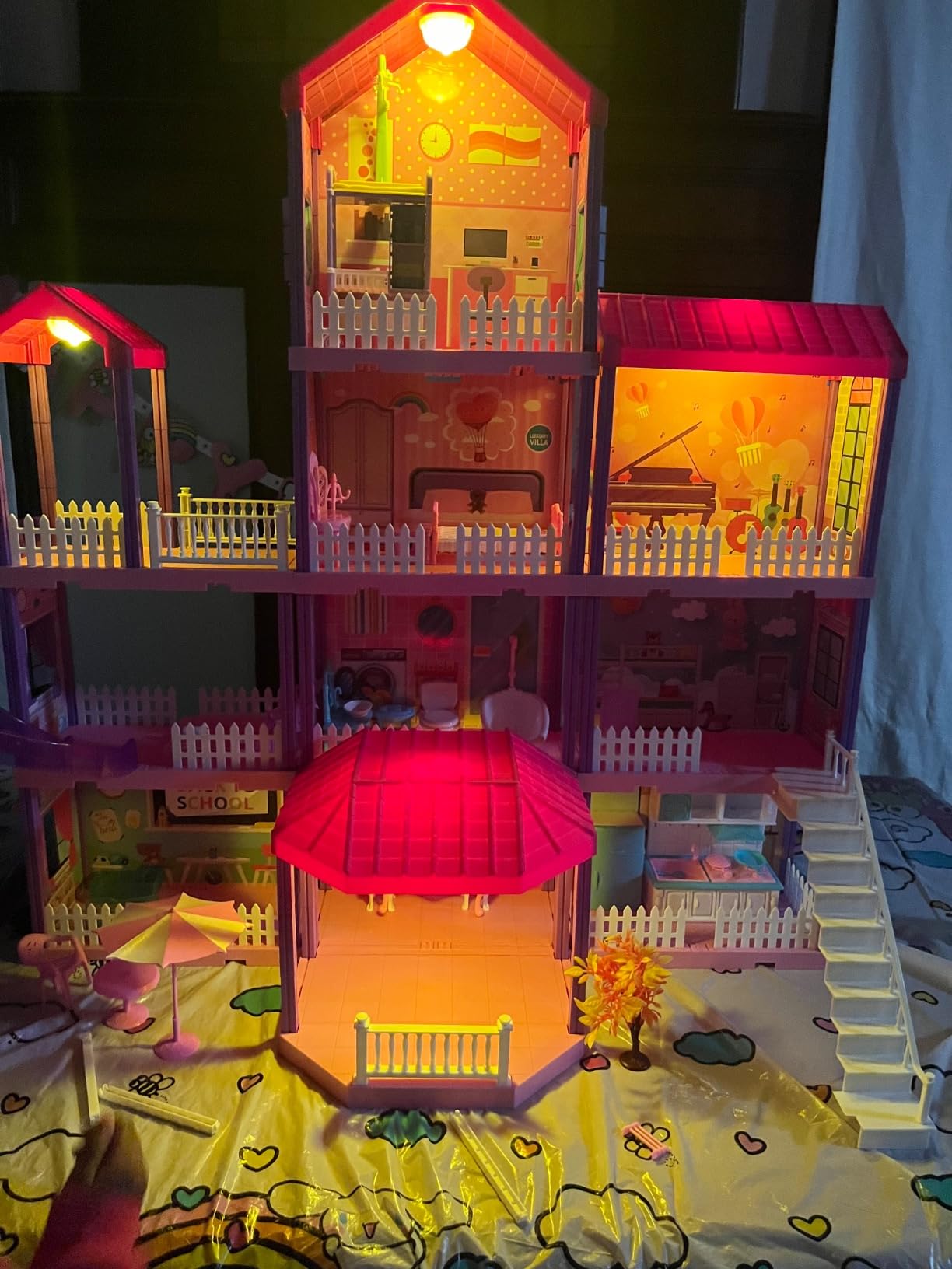 beefunni Doll House, Dollhouse with 4 Stories-11 Rooms, 2 Dolls and Lights customer photo 1