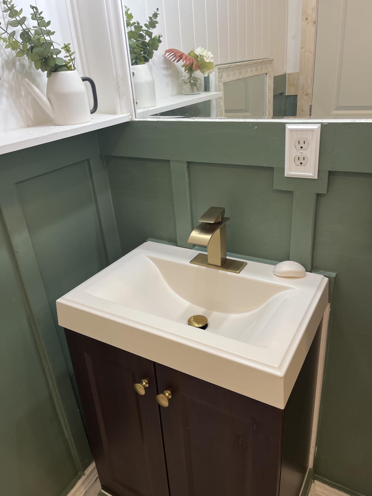 Ryuwanku Waterfall Bathroom Faucet,Brushed Nickel Stainless Steel, 1-Handle customer photo 2