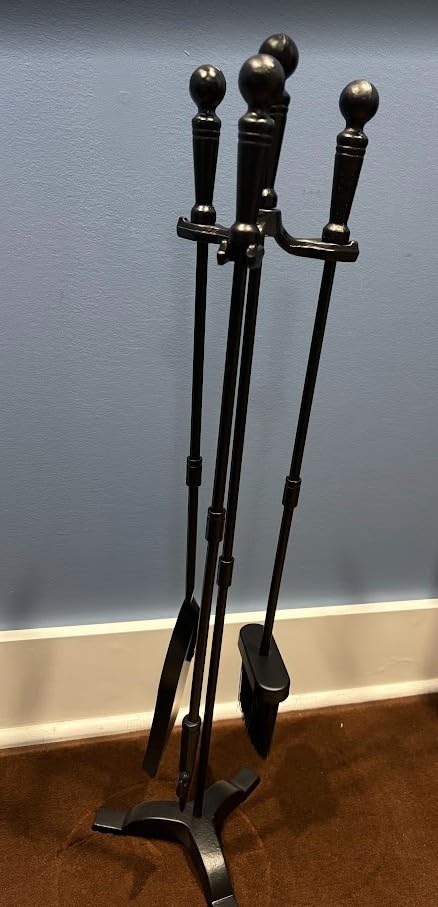 Gtongoko Fireplace Tools Set with Stand, 30-Inch Heavy Duty Steel customer photo 2