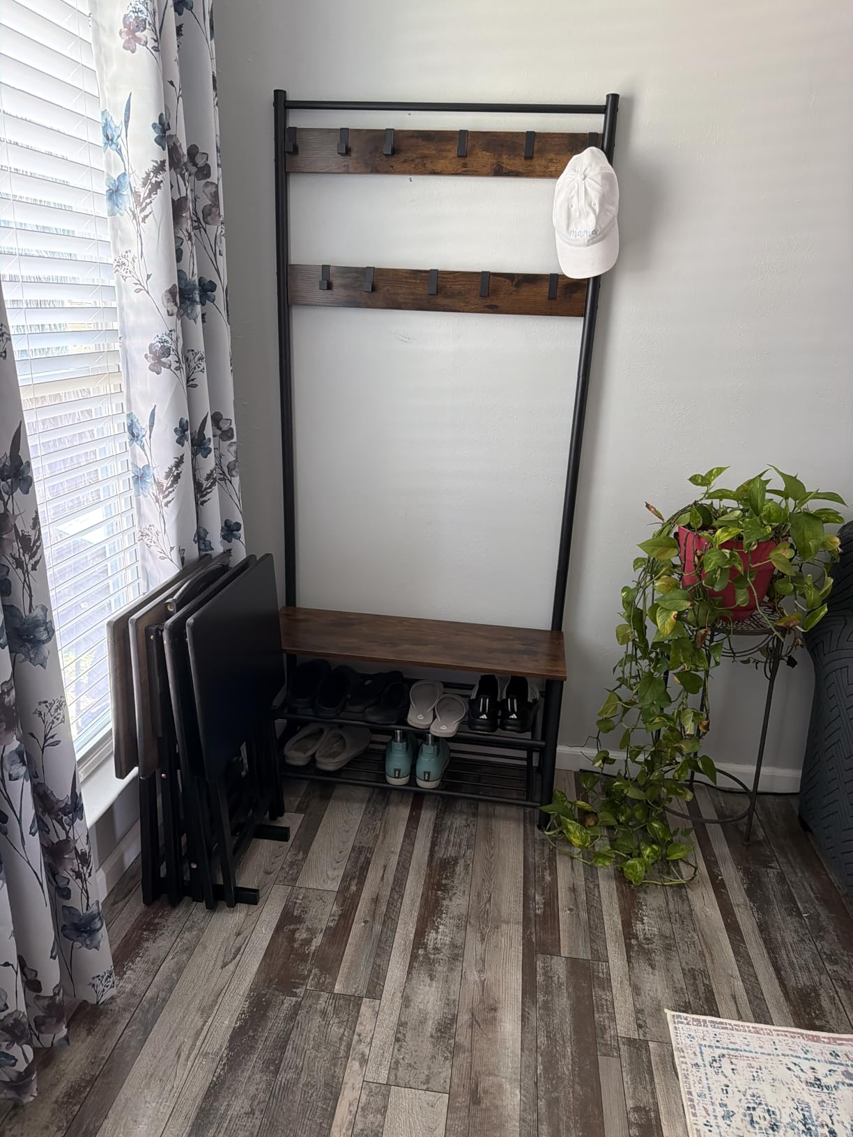 Yaheetech 3-in-1 Hall Tree Bench and Shoe Storage, Entryway Coat Rack, Gray customer photo 2