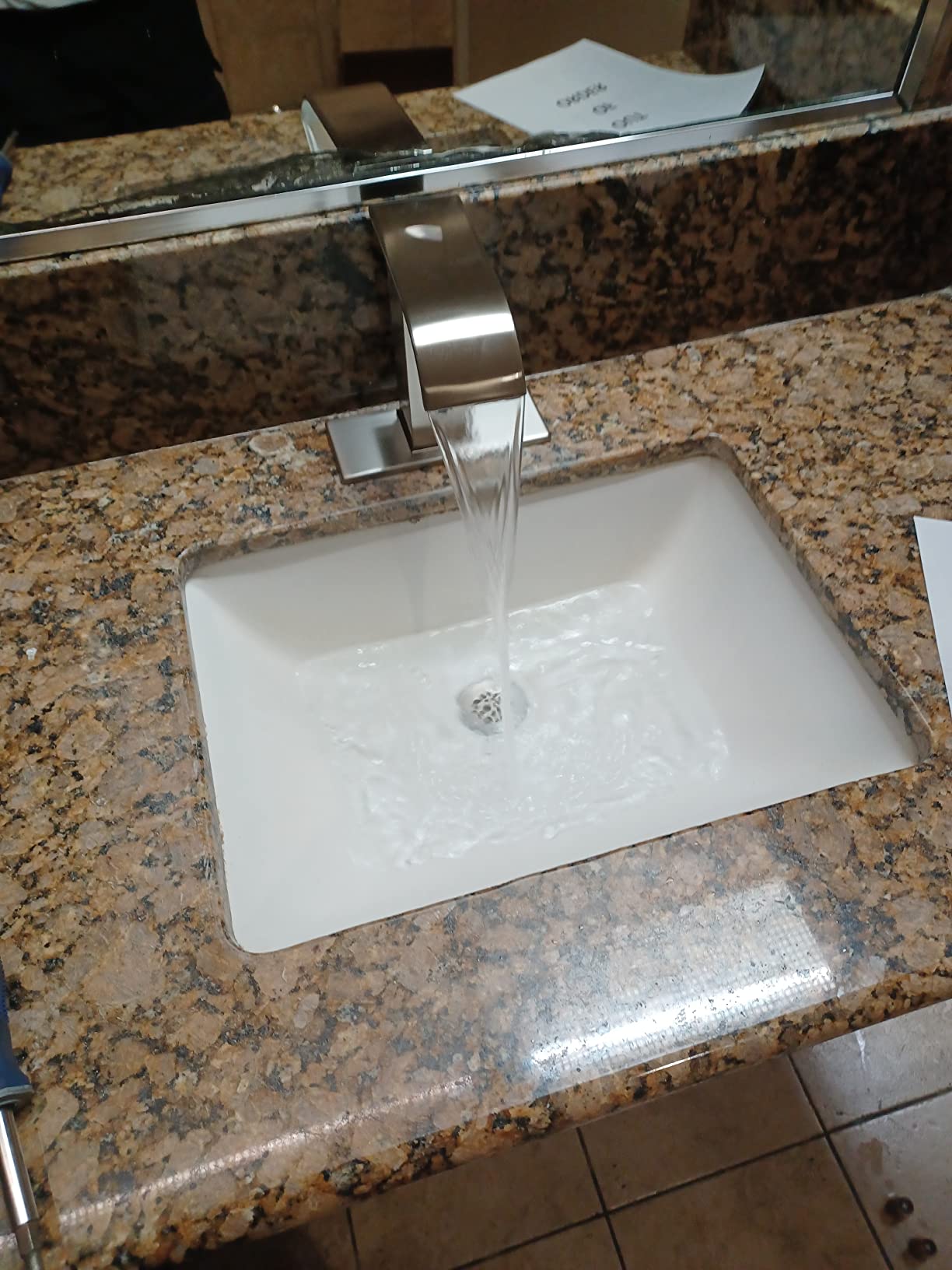Automatic Sensor Touchless Bathroom Sink Faucet with Hole Cover Plate Vanity Faucets Hands Free Waterfall Bathroom Water Tap with Control Box and Temperature Mixer Polished Gold customer photo 2