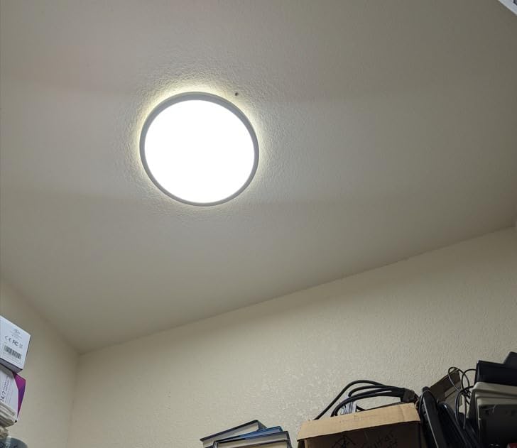 BLNAN Dimmable LED Flush Mount Ceiling Light Fixture with Remote Control, 12Inch 3000K-6500K Light Color Adjustable, Modern Ultra-Thin Ceiling Lamp for Bedroom Kitchen, Wired customer photo 1