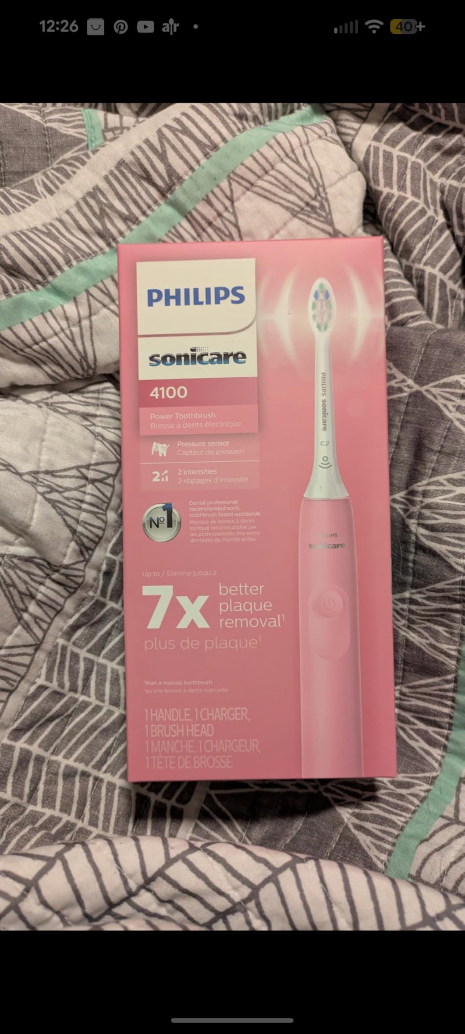 Philips Sonicare 4100 Rechargeable Electric Toothbrush, Deep Pink customer photo 1