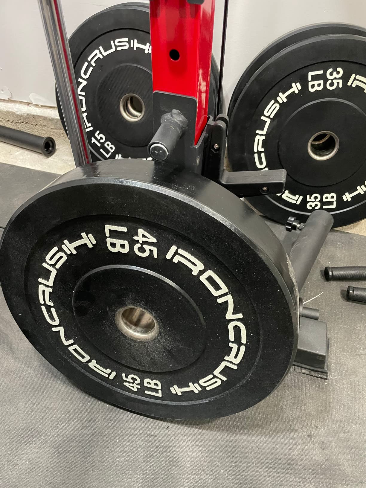 Iron Crush Olympic Bumper Plates Set - Virgin Rubber Weights for Strength Training - Fits 2