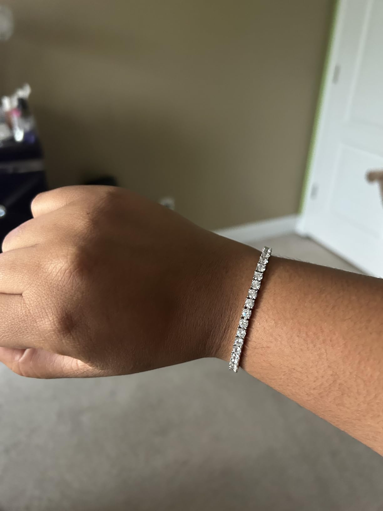 Gemsme 4.0MM Tennis Bracelets for Women/Men, Classic Cubic Zirconia Braclet customer photo 2