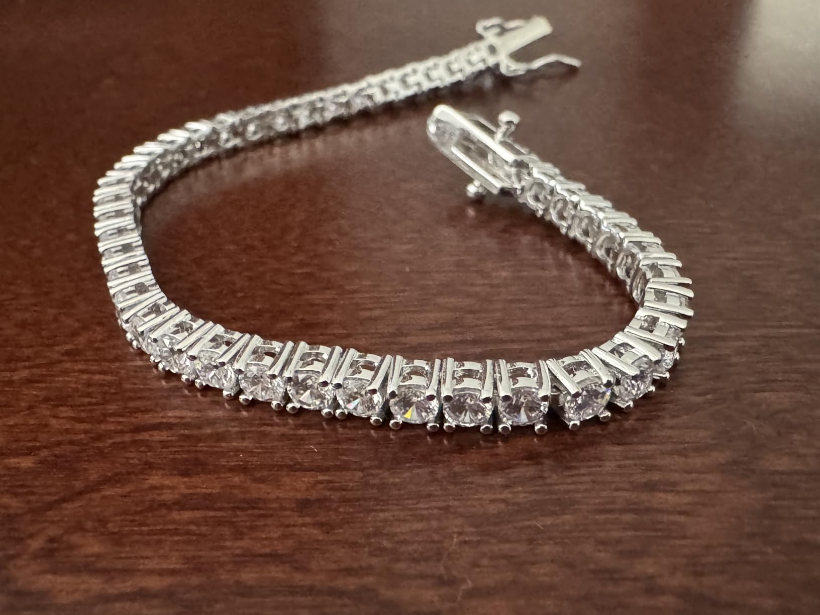 Gemsme 18K White/Yellow Gold Plated 3.0 Cubic Zirconia Classic Tennis Bracelet for Women and Men 6-9 Inches customer photo 1