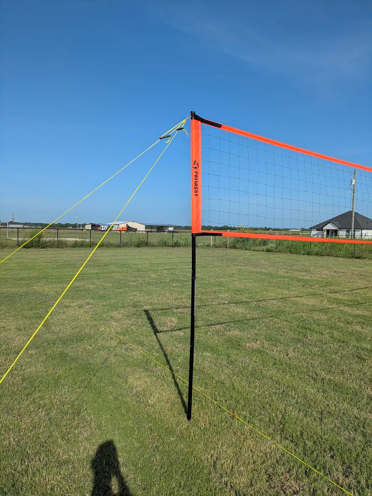 Outdoor Volleyball Net for Backyard, 32FT Anti-Sag Net with Steel Poles customer photo 1
