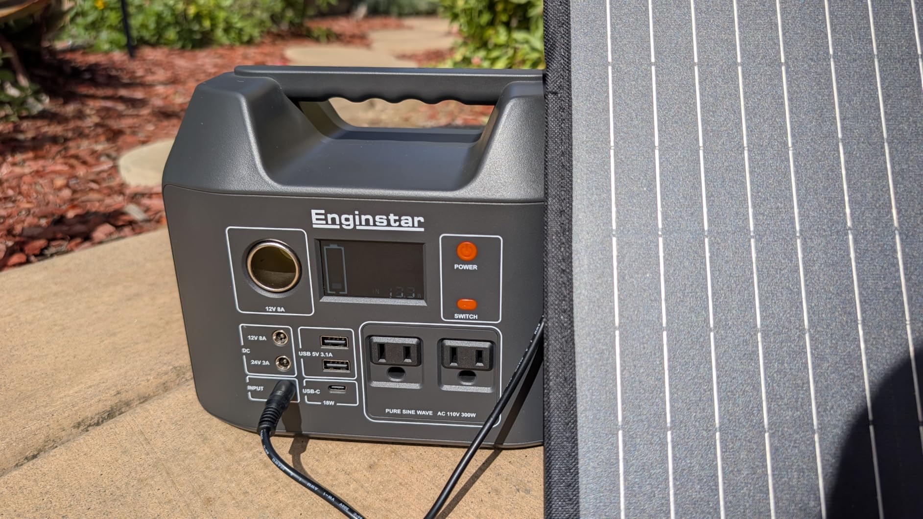 EnginStar Solar Generator, 300W Portable Power Station, 296Wh Lithium Battery Backup w/Two 110V Pure Sine Wave AC Outlet for Camping Road Trip RV, 80000mAh Sufficient Power Supply for Blackout customer photo 2