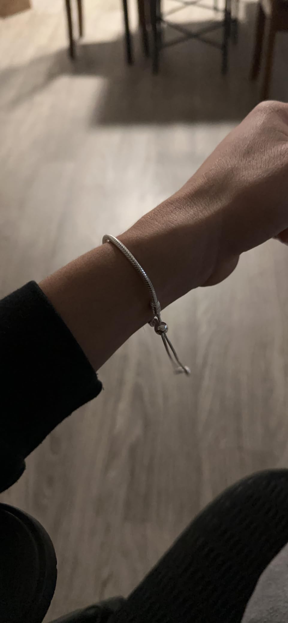 PANDORA Moments Snake Chain Slider Bracelet - Charm Bracelet for Women - Sterling Silver with Clear Cubic Zirconia - 11