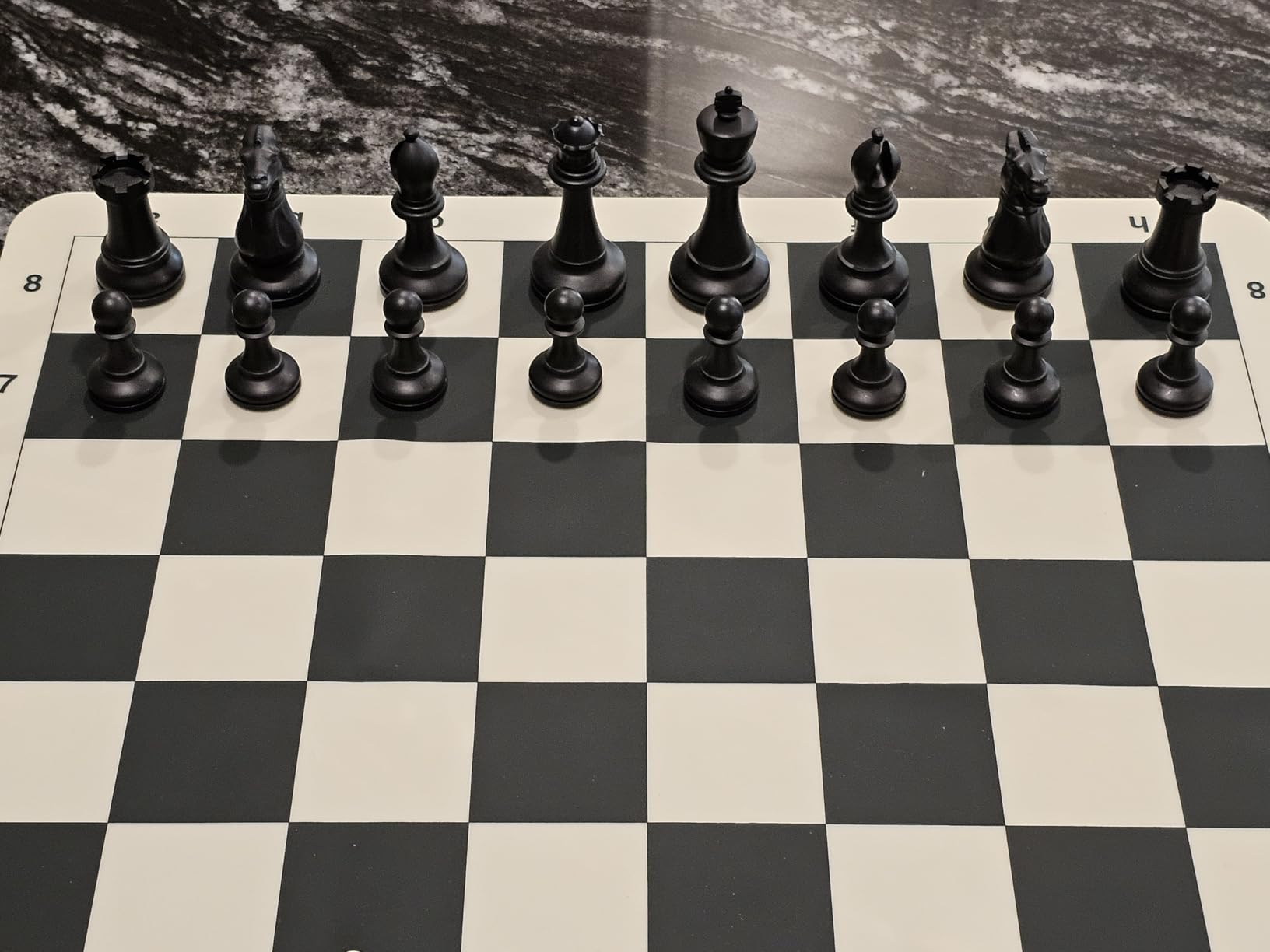 A&A Tournament Chess Set/ 20''x20'' Foldable Silicone Chess Board / 3.75'' King Height Plastic Quadruple Weighted Classic Staunton Pieces/Storage Bag for 6 Years Old - 2 Players customer photo 2