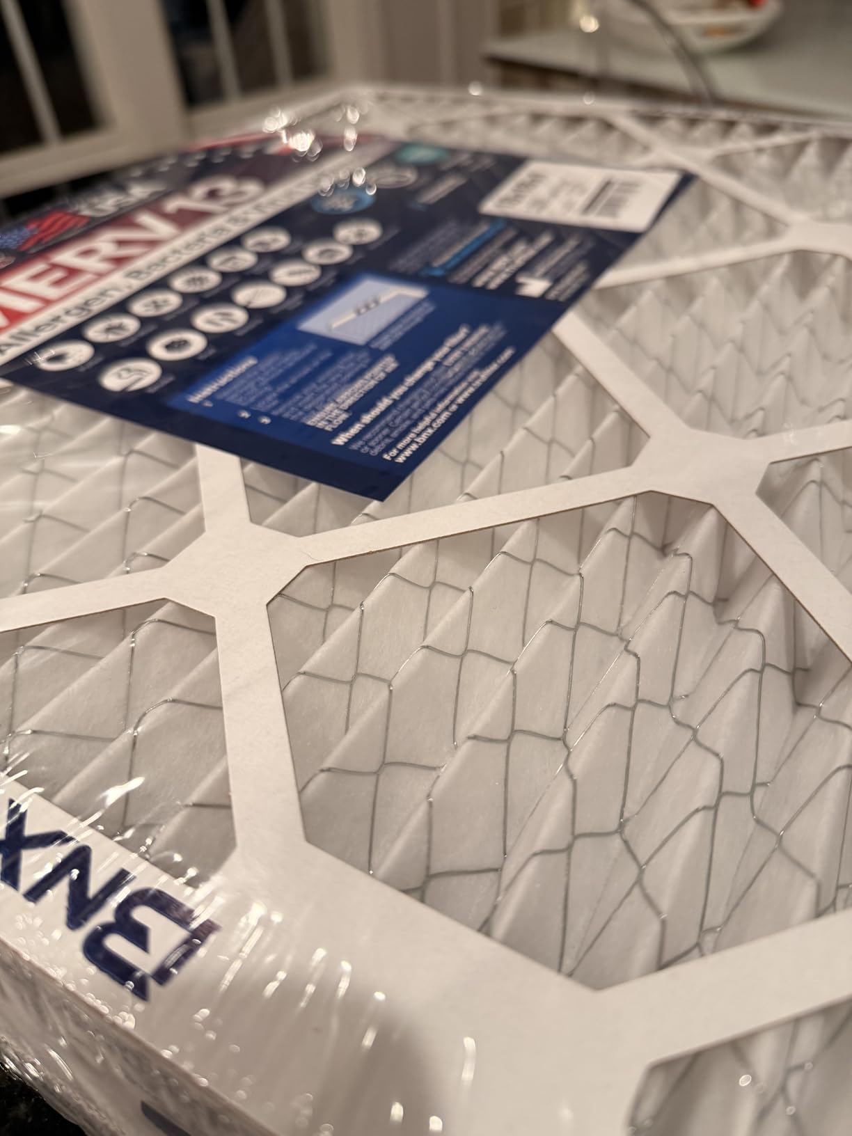 BNX TruFilter 16x25x1 Air Filter MERV 13 AC Filter, HVAC Furnace Filter, 4 Pack (ACTUAL SIZE 15.69