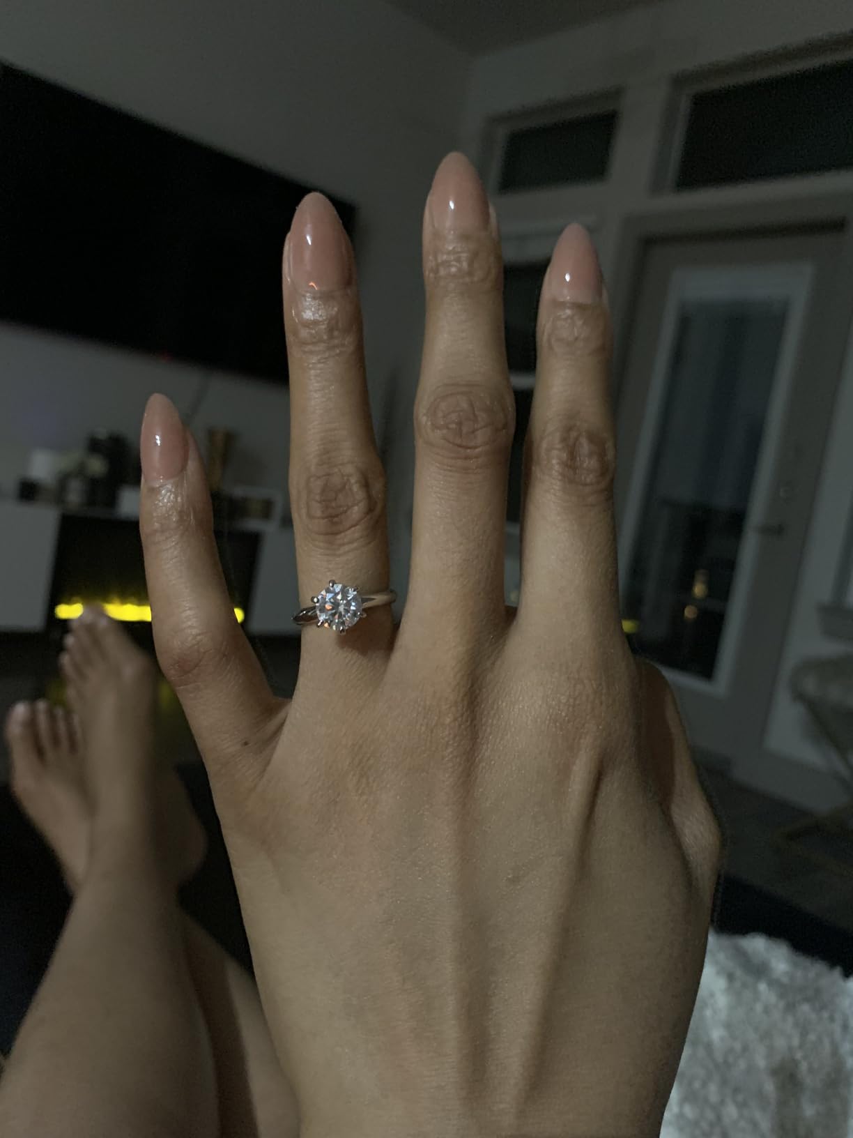 Moissanite Ring, 0.5/1/1.5/2/2.5/3CT Round Brilliant Cut Six Prong Solitaire Gold Plated 925 Sterling Silver Engagement Promise Wedding Rings for Women with Certificate customer photo 2