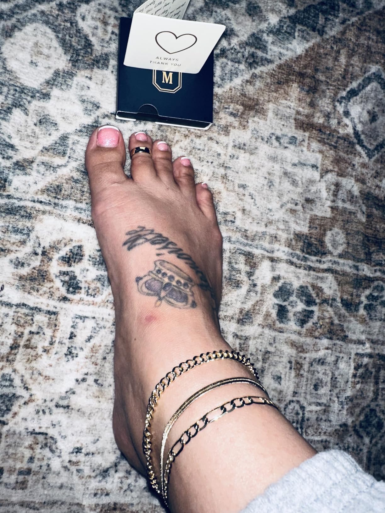 DEARMAY Gold Anklets for Women Waterproof customer photo 2