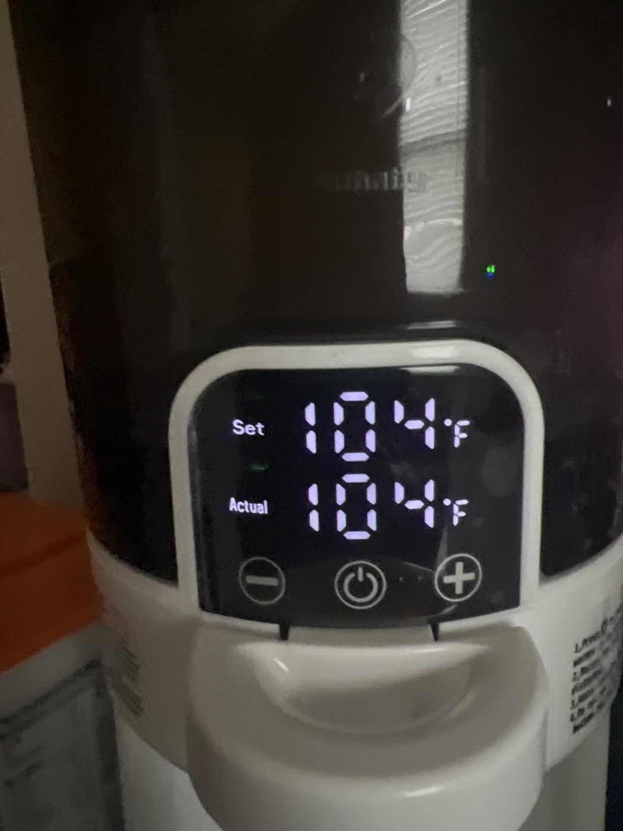 Bellababy Instant Baby Bottle Warmer,Warm Water Dispenser for Making Formula Bottle Instantly,Detachable Container Easy Cleaning,24/7 Keep Warm, Adjustable Temperature(Dark,110V Only) customer photo 1