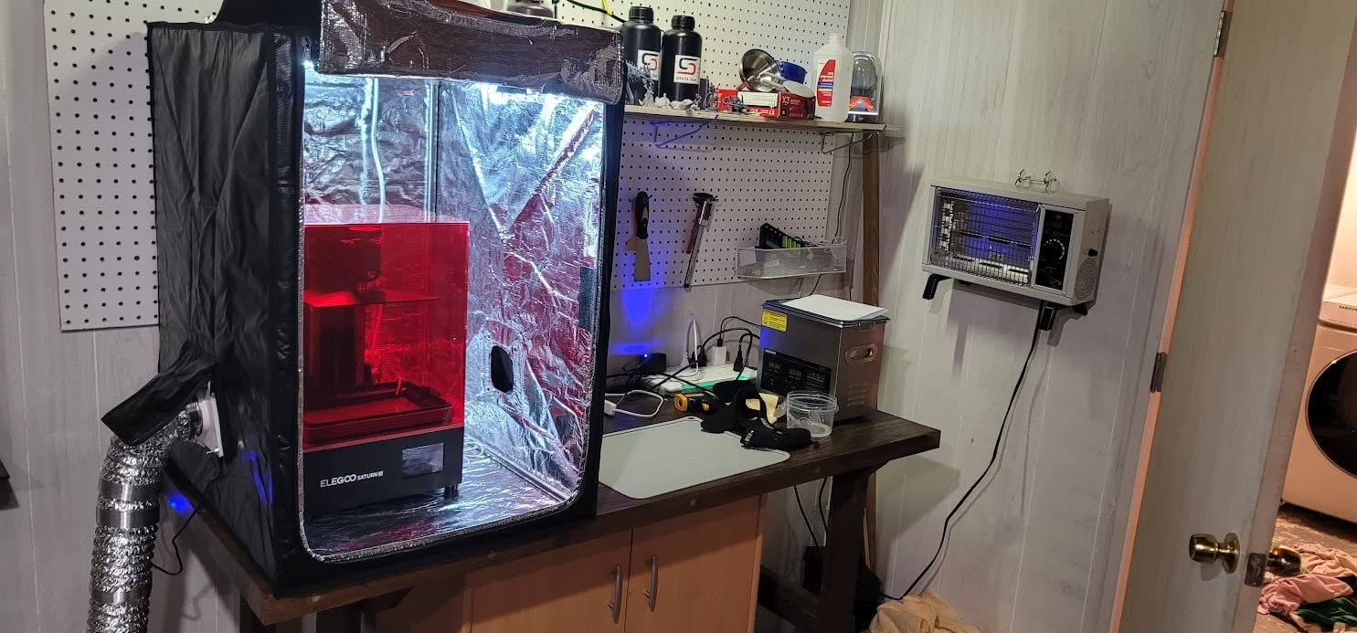3D Printer Enclosure with Ventilation Kit & LED Lighting– Thermal Insulation Cover & Fume Extraction Tent for FDM/DLP/SLA/LCD 3D Printers(Size 540 * 640 * 750mm) customer photo 1