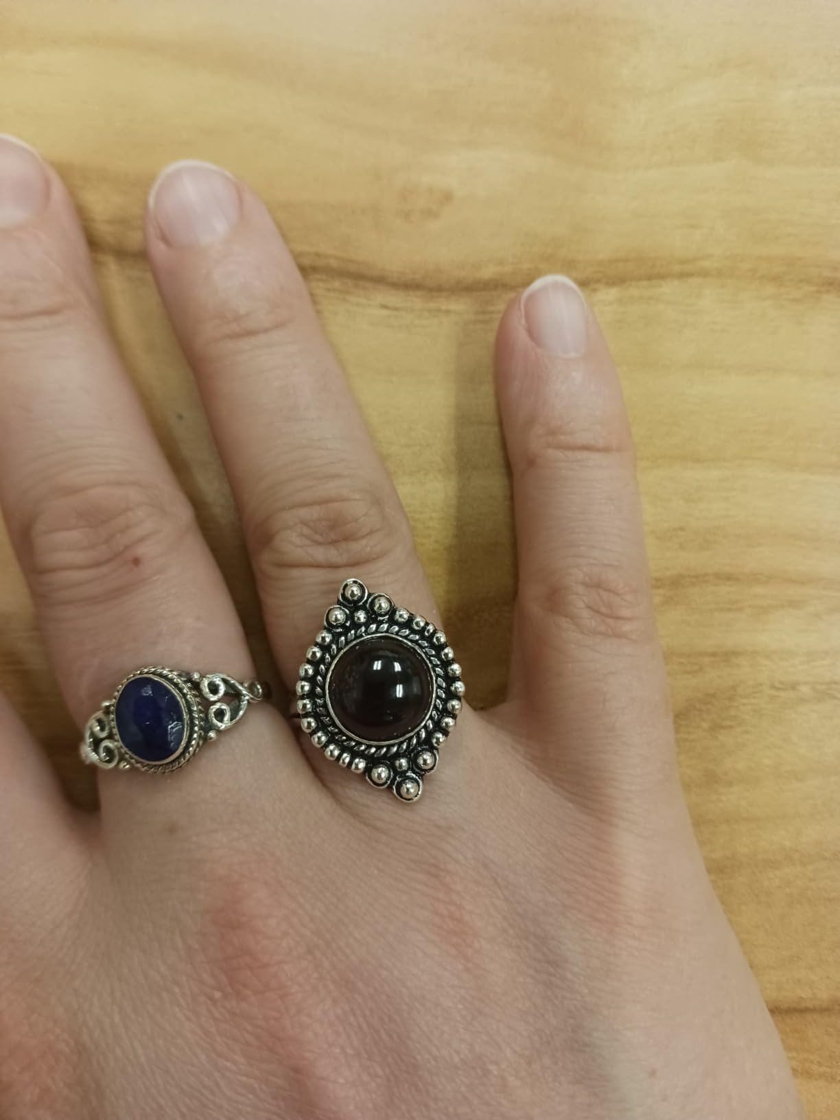 Blue Sapphire Stone Ring 925 Sterling Silver Statement Ring For Women Handmade Gemstone Christmas Jewellery Gift For Her customer photo 2