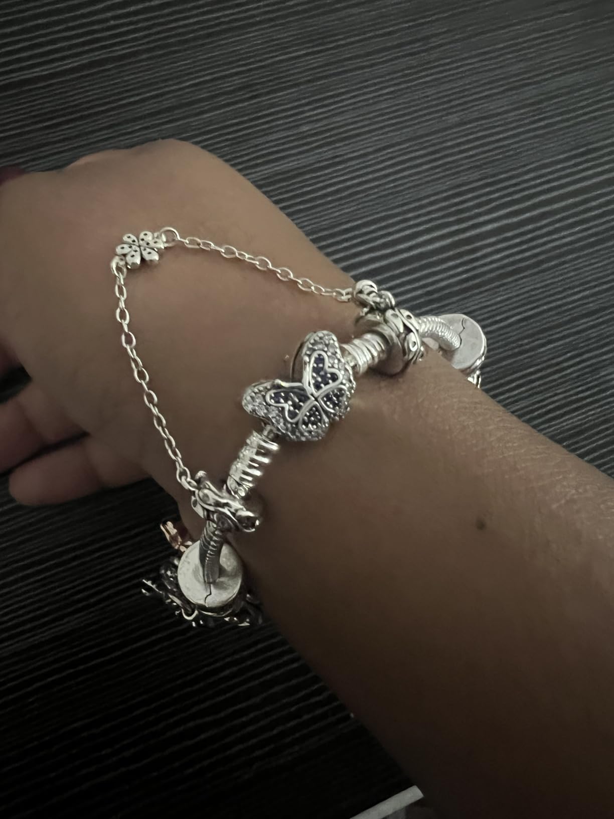 MULA 925 Sterling Silver Snake Chain Charm Bracelet Butterfly Sunflower Heart with 5A Cubic Zirconia Bracelets for Women customer photo 1