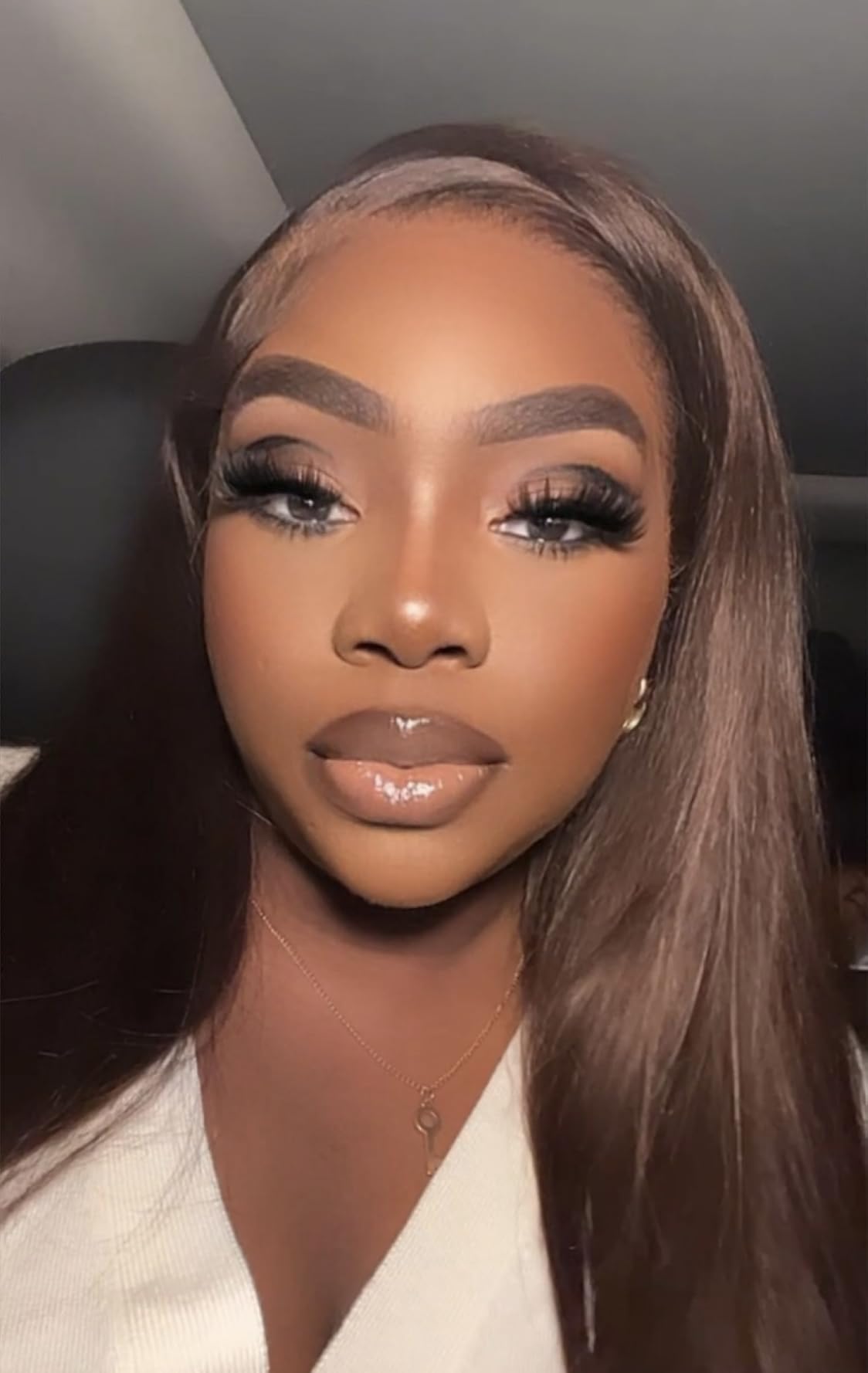 Hermosa Chocolate Brown 13x4 HD Lace Front Human Hair Wig 24 Inch customer photo 1