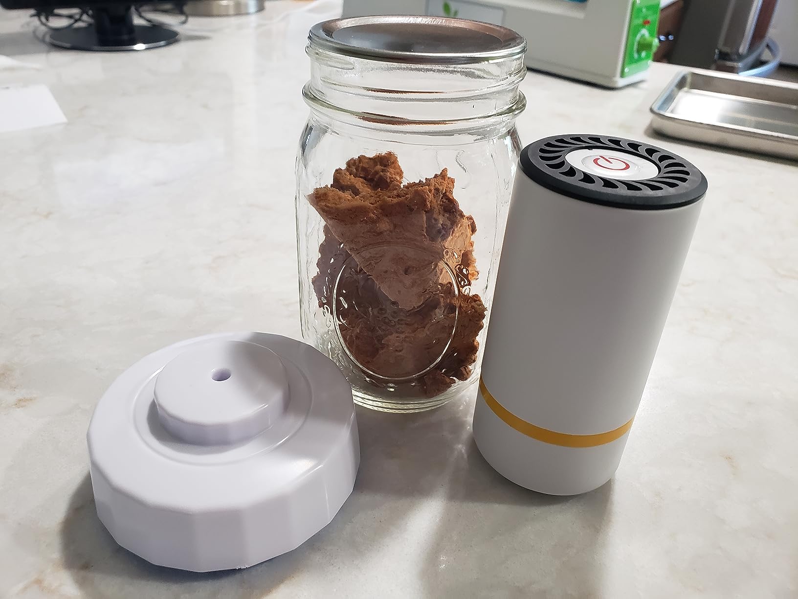 Electric Mason Jar Vacuum Sealer Kit ,Handheld Food Vacuum Sealer and Accessory Hose Set for Food Storage with Regular & Wide Mouth Mason Jars ,Kitchen Tools customer photo 1