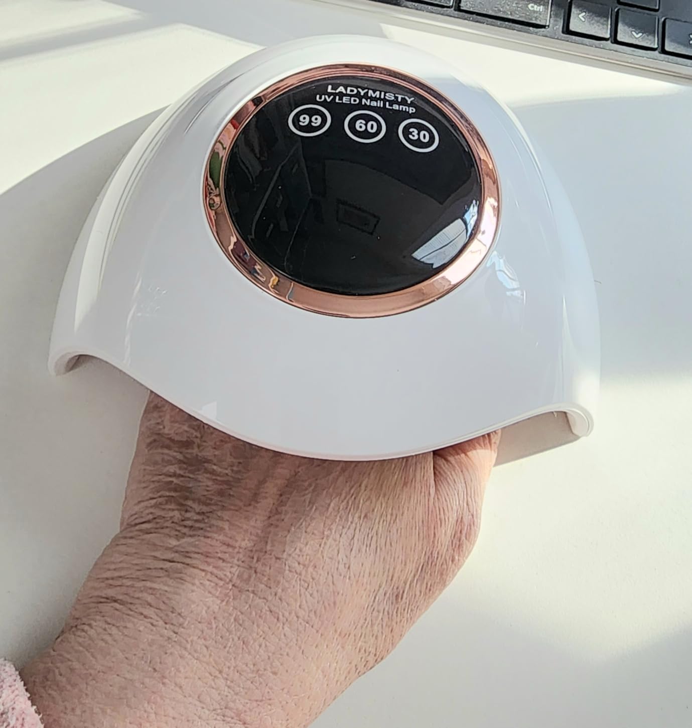 LadyMisty 72W UV Nail Lamp, Upgrade UV Light for Gel Nails, 3 Timer Nail Dryer, LCD Display, Smart Sensor, 99s Low-Heat Mode, Nail Lamps for Gel Polish for Beginners, Home DIY Salon Tool customer photo 2