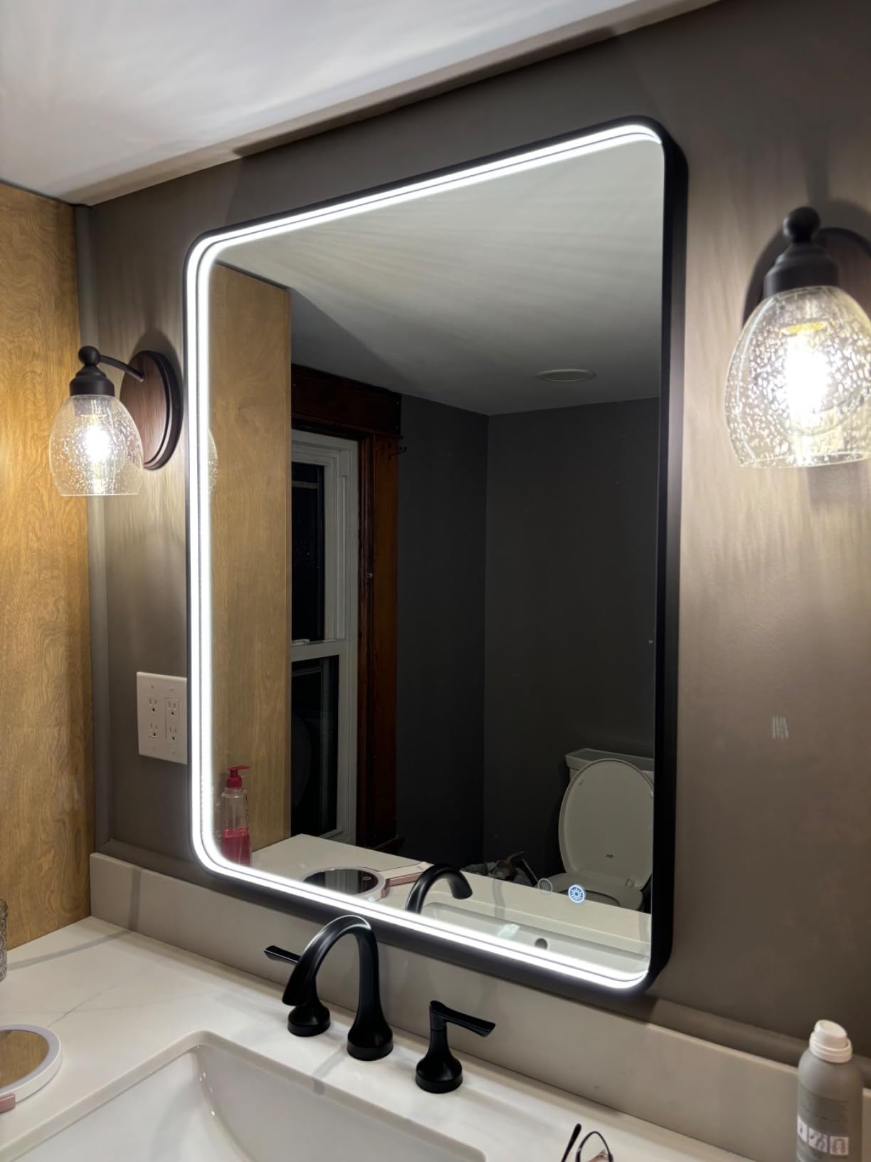 24x36 Inch LED Bathroom Mirror with Lights, 3 Color Temperatures customer photo 1