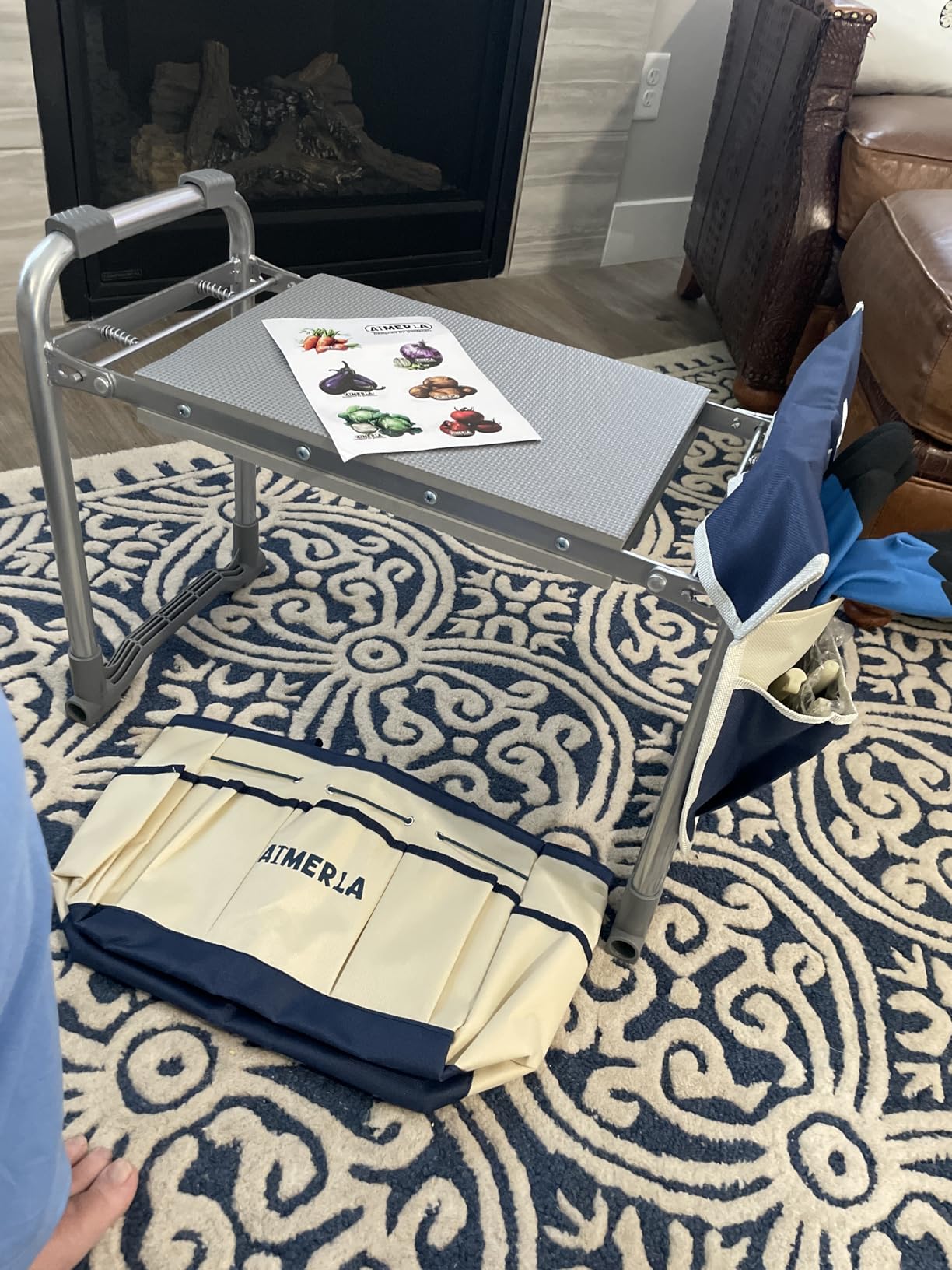 Aimerla Foldable Garden Kneeler Seat Heavy Duty [Upgraded Widened Thick Kneeling Pad] Garden Stool with Large Garden Tool Bags with Pockets - Portable Garden Bench Gardening Gifts for Parents customer photo 1