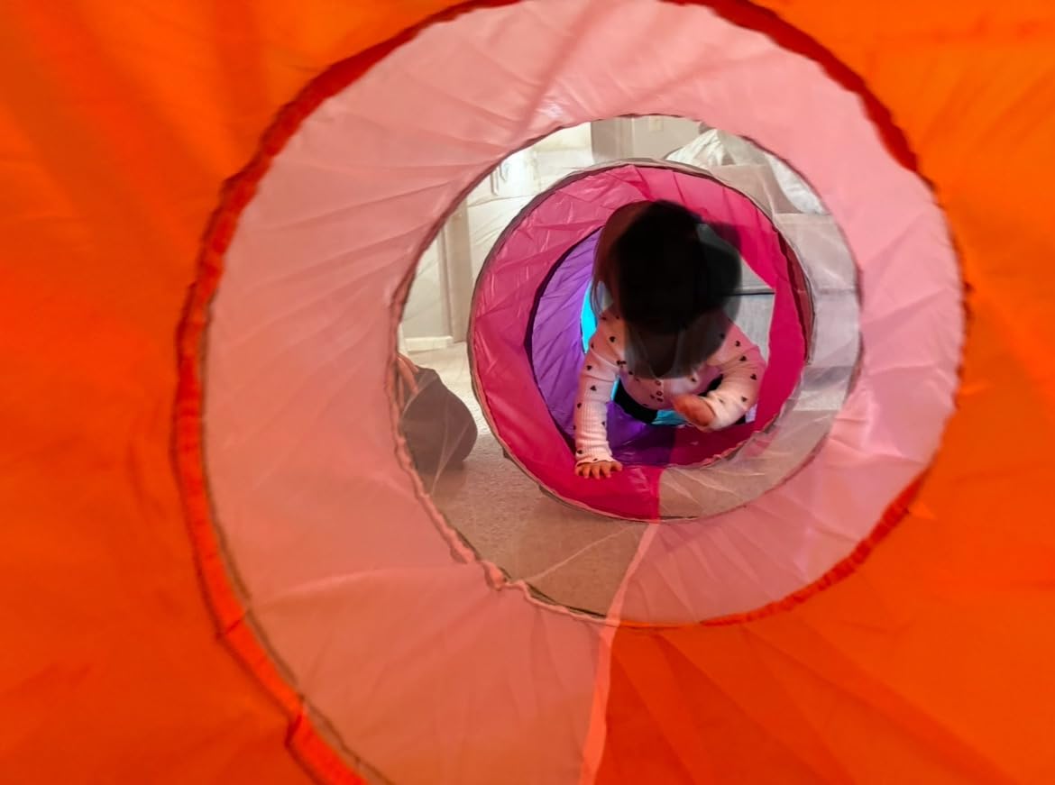 SweHouse Colorful Play Tent Tunnel for Babies, Toddlers, Kids - with Mesh Windows, Indoor Outdoor Pop Up Tunnel Toy Gift customer photo 1