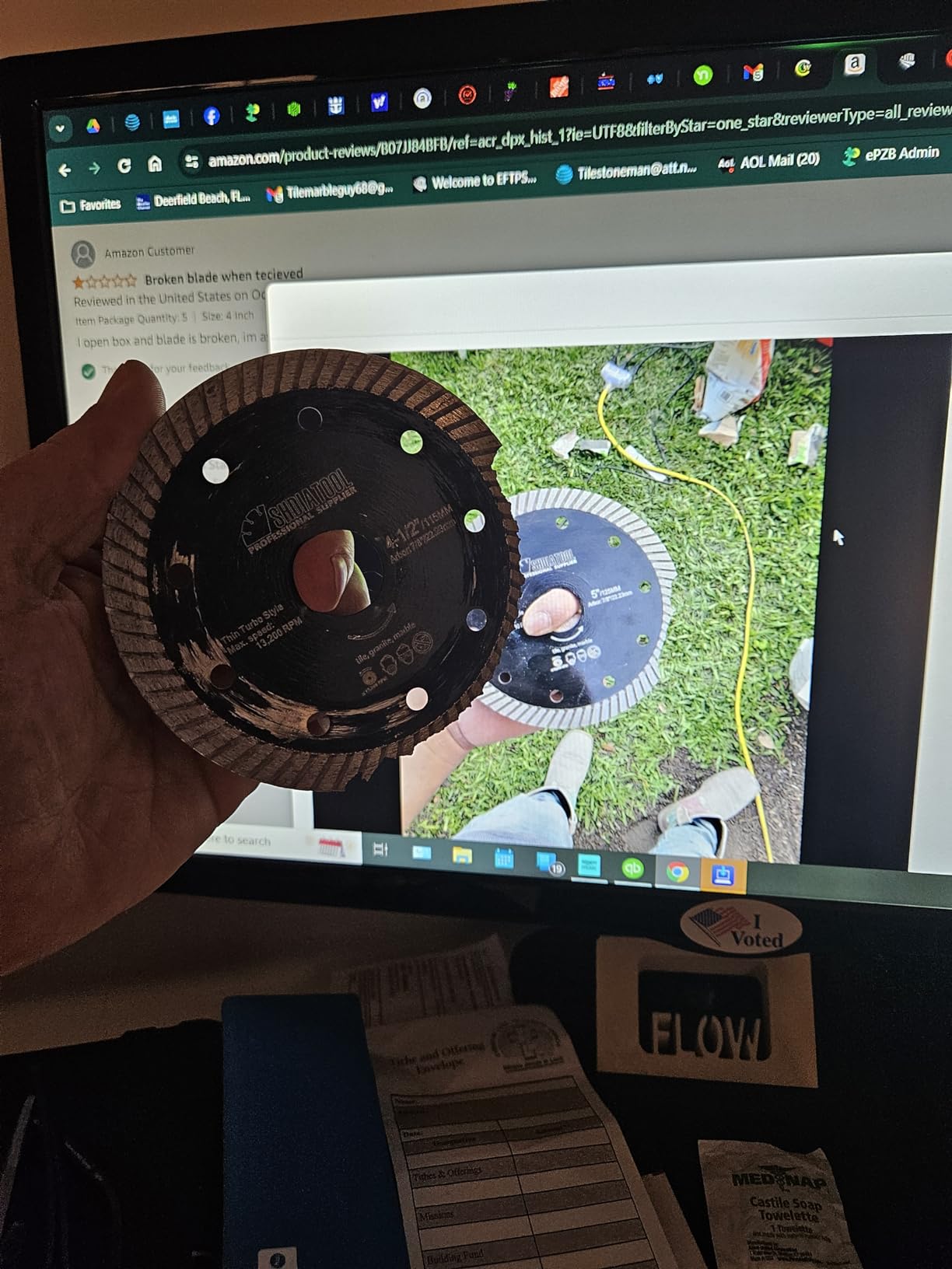 SHDIATOOL Diamond Turbo Saw Blade 7 - Inch Super Thin Cutting Disc for Porcelain Ceramic Tile Granite Cutting Wheel Dia 180mm customer photo 2