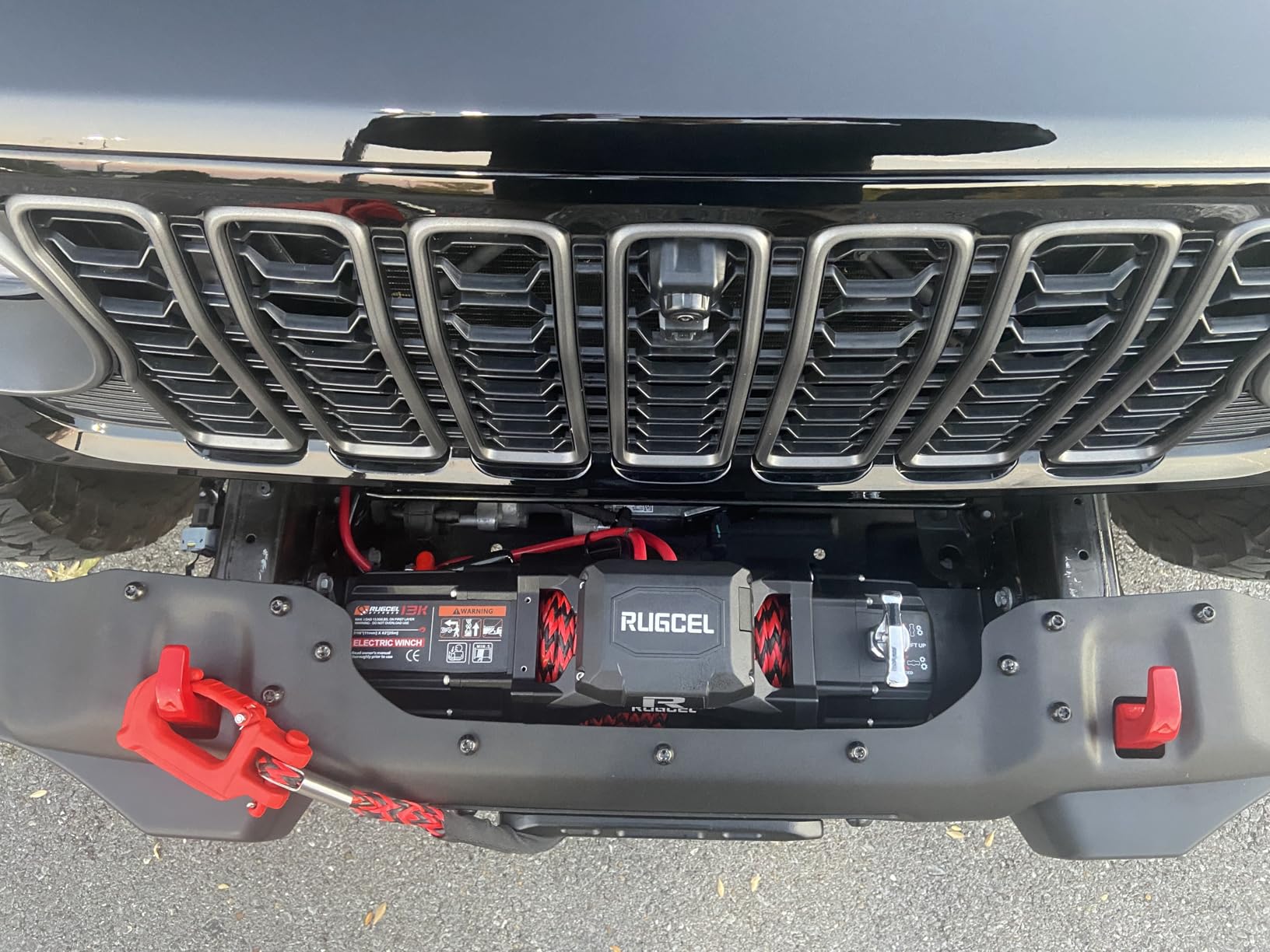 RUGCEL 13500 lb Electric Winch 12V IP68 Waterproof Synthetic Rope with Wireless & Wired Remote (Dual Control) for Truck SUV Trailer Off-Road Recovery - Tank Series customer photo 1